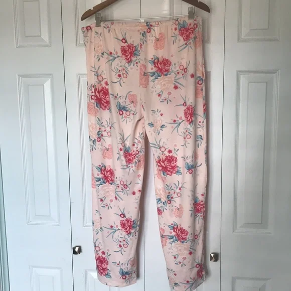 Flora Nikrooz Pink Floral Pajama Pants Size L - Picture 5 of 8